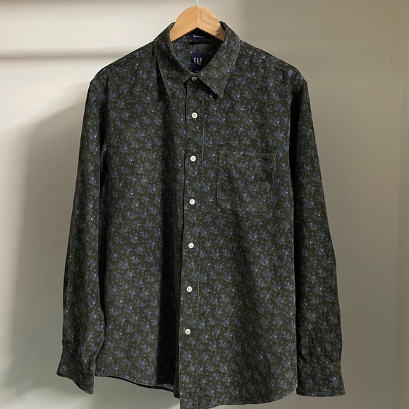 GAP AUTHENTIC RELAX FIT FLORAL PRINT CORDUROY SHIRT FOR MEN’S & WOMEN’S - Picture 2 of 6